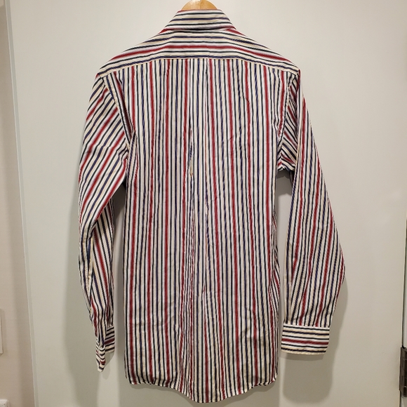 Ralph Lauren 120s Two Ply Classic Stripe Button Down Shirt 15 1/2 39 Mens - Picture 4 of 9